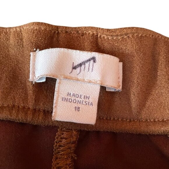 J Jill Womens Taylor Luxe Pant Plus Sz 18 Chestnut Brown Faux Suede Straight Leg - Picture 8 of 8